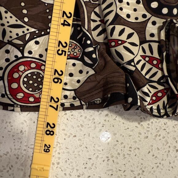 Chico’s Brown Abstract Floral Print Midi Skirt 0 / Small Fall Boho Chic Autumn - Picture 6 of 6